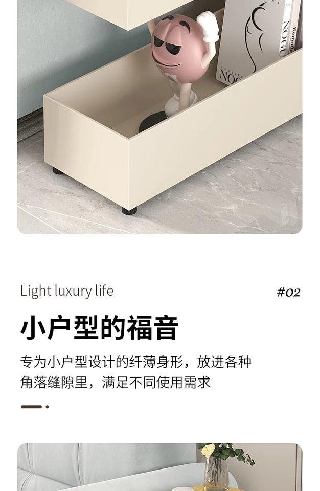 Nordic Space-saving Iron Art Coffee Table Home Living Room Furniture Gap Bookshelf Floor-to-ceiling Bay Window Storage Rack Aimak Store