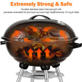 30-Inch Barrel Charcoal Grill with Warming Rack & Front Storage Basket, Outdoor BBQ Grill with 956 sq. in. Grilling Area Aimak Store