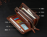 Men Clutch Bag Men's Long Purse Large Capacity Men's Wallets Cell Phone Pocket Passcard Pocket High Quality Wallet Bags For Men Aimak Store