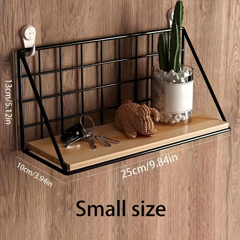 1pc/wall storage rack bedside punch-free shelf dormitory wall-mounted wall hanging basket partition storage rack Aimak Store