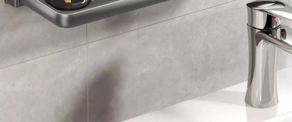 1PC Bathroom Storage Rack Foldable Bathroom Vanity Organiser No Hole Hanging Organiser Vanity Organiser Bathroom Organiser Shelf Aimak Store