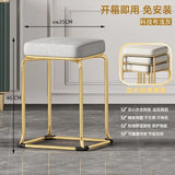 Simple and Luxurious Stackable Square Stool Enlarged and Thickened Round Stool Dirt Resistant Technology Cloth Stool Aimak Store