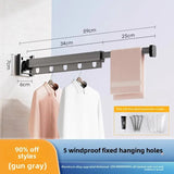 Foldable No Drill Wall Mounted Clothes Drying Rack, Indoor Outdoor Retractable Hanger, Space-Saving Design for Balcony Aimak Store