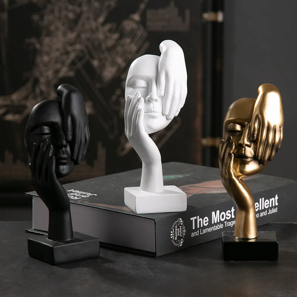 Resin Abstract Mask Statues European Miniature Figurines for Interior Home Office Study Desktop Figure Ornament Decor Gift Aimak Store