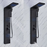 Black LED Shower Panel Tower System Rain Waterfall Shower Column Hydroelectricity Massage Body Spa Bath Shower Faucet Mixer Aimak Store