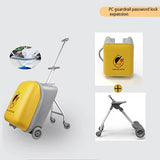Fashion Cute Pony Cartoon Trolley Case Sit Travel bags for Children 24" Rolling Luggage Spinner Suitcase Wheels Yellow Duck 20" Aimak Store