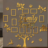 3D New Family Photo Frame Tree Wall Sticker Acrylic Self-adhesive Tree Collage Living Room Bedroom DIY Art Home Decoration Aimak Store