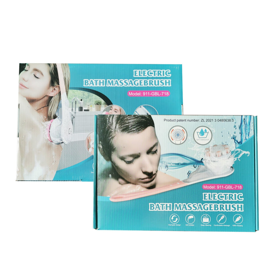 Electric Bath Brushes Shower Cleaning Body Massage Brush Multifunctional Brush Spa Waterproof IPX7 Long Handle Back Brushes Aimak Store