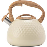 New Beige Hammer Pattern Whistle Kettle, Tea Coffee Kettle, European and American Kitchen Utensils, Flat-bottomed Whistle Pot 3L Aimak Store
