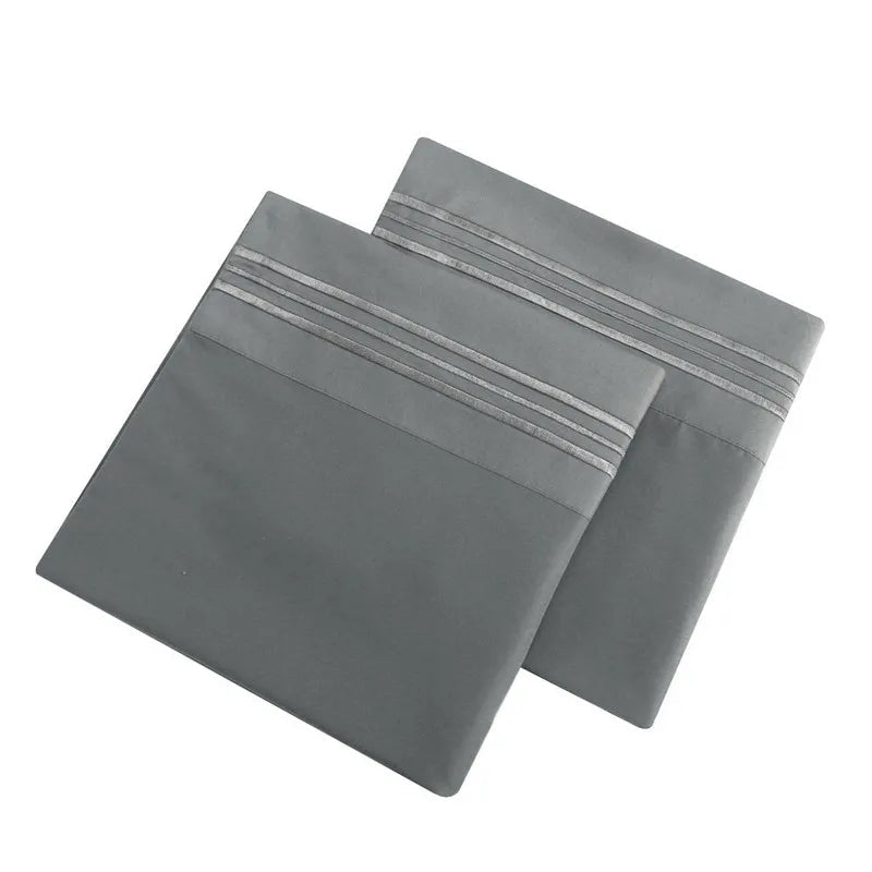 Embroidery Brushed 3/4 Pieces Bed Set Flat Sheet Fitted Sheet Pillowcase Bedding Set for Twin Full Queen King Pillow Sham Soft Aimak Store