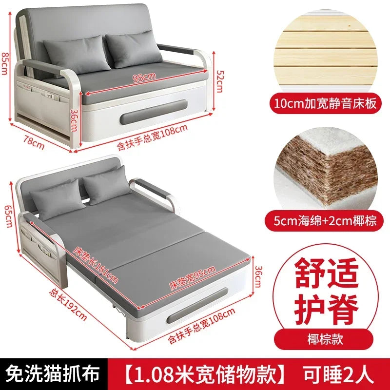 2025 New 1.2 Multi functional single double bed room sofa bed folding dual-use Internet new living room On Sale Aimak Store