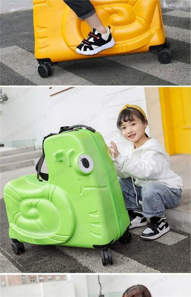 Cartoon children's trolley case Rideable Universal wheel children's travel password case Large capacity children's luggage Aimak Store