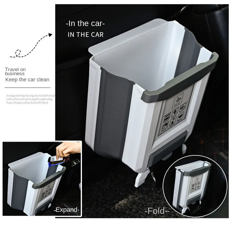 Wall Mounted Hanging Cabinet Rubbish Waste Bin Container Folding Kitchen Trash Can Garbage Storage Box Bags Aimak Store