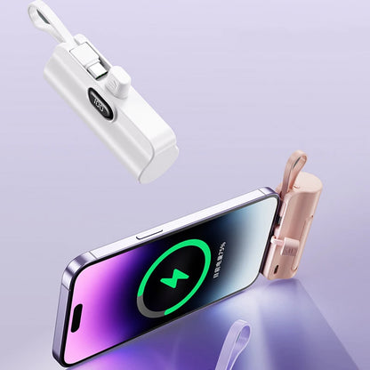 5000/10000/20000mAh 2IN1 Mini Power Bank Pocket External Battery Plug Portable Power Bank For iPhone Huawei Fast Charging Outdoo