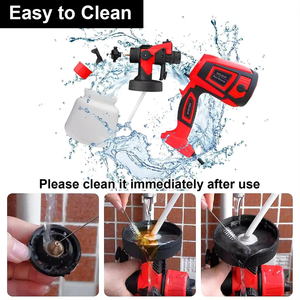 800W Electric Spray Gun Cordless Paint Sprayer 900ml High Power Electric Paint Gun for Furniture Cabinets Fence Walls Door Aimak Store
