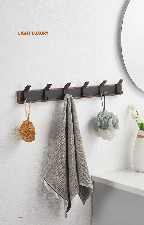 Walnut Coat Wall Hook Wall Hanging Coat Rack for Bathroom Kitchen Bedroom Hallway Wall Hooks Coat Clothes Holder Aimak Store