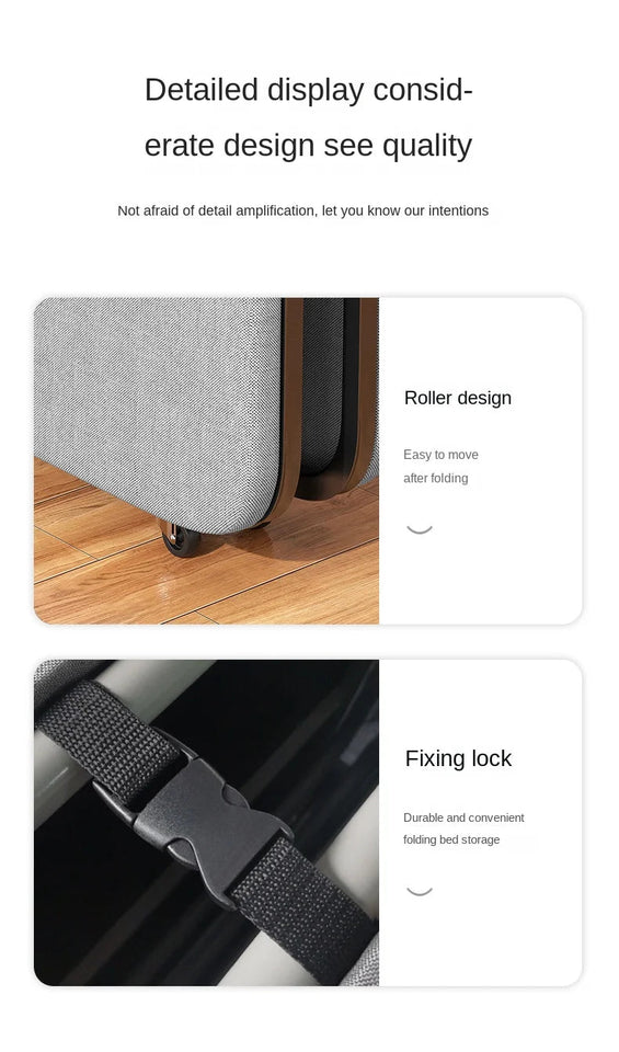 Upholstered Folding Bed Office Lunch Break Sheet People Home Nap Bed Dormitory Simple Bed Reinforcement Escort Hard Board Bed Aimak Store