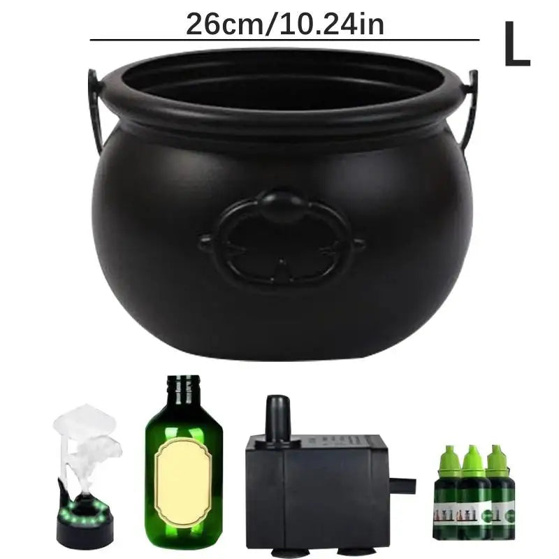 Party Horror Props Witch's Cauldron With Magical Bottles & Fog Maker, Floating Potion DIY, Halloween Decorations Indoor Aimak Store