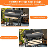 30-Inch Barrel Charcoal Grill with Warming Rack & Front Storage Basket, Outdoor BBQ Grill with 956 sq. in. Grilling Area Aimak Store