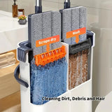 JOYBOS 40cm Spin Flat Mop Set Hand Free Wring With Dual Chamber Bucket Washable Microfiber Wet&Dry For Home Floor Cleaning Mops Aimak Store