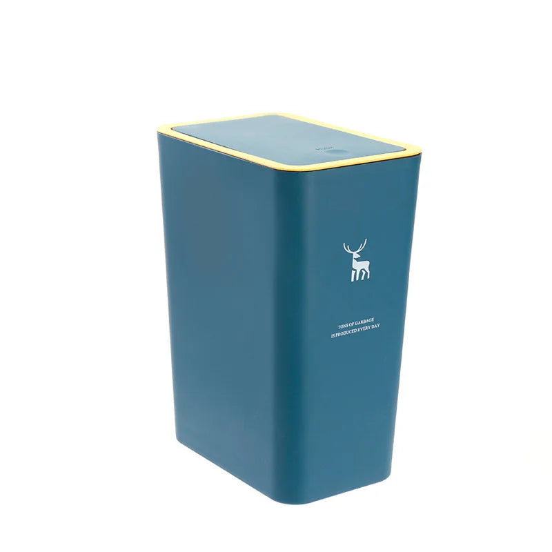 15L Nordic Style Toilet Trash Can Household with Lid Kitchen Classification Presstype Wastebasket Bathroom Rectangular Trash Can Aimak Store