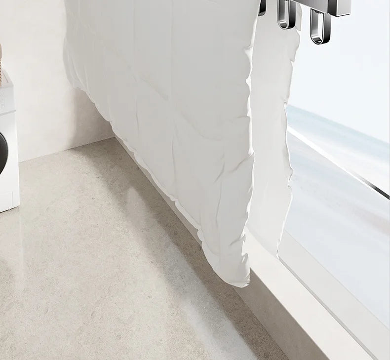 Foldable No Drill Wall Mounted Clothes Drying Rack, Indoor Outdoor Retractable Hanger, Space-Saving Design for Balcony Aimak Store