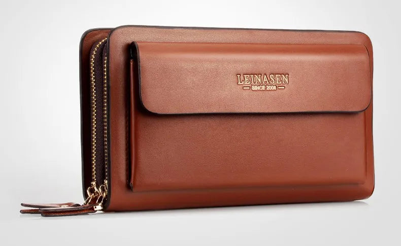 Men Clutch Bag Men's Long Purse Large Capacity Men's Wallets Cell Phone Pocket Passcard Pocket High Quality Wallet Bags For Men Aimak Store