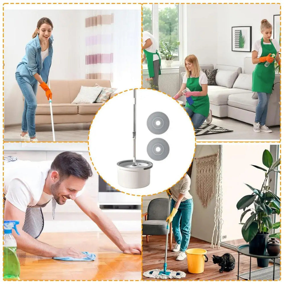 Self Wash Spi n Mop and Bucket with Wringer Set Adjustable Dirty and Clean Water Separation Mop Floor Cleaning Spinning Mop Aimak Store