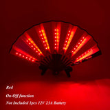 Luminous Folding LED Fan Dancing Light Fan Flashing For Night Music Show Rave Festival Accessories Glowing In The Dark Party Aimak Store