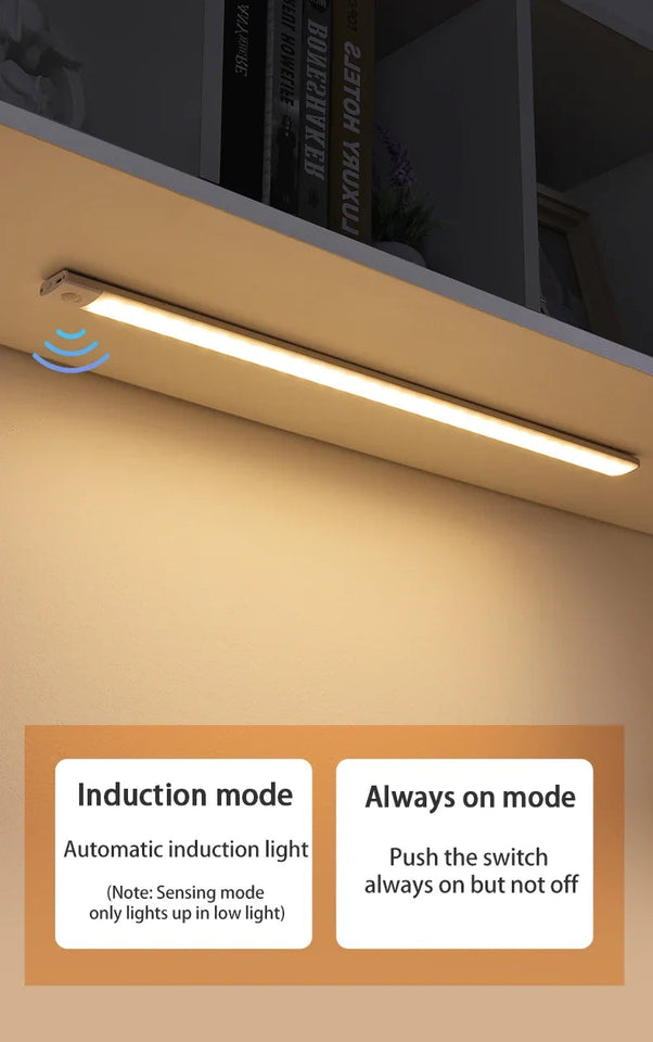 10/20/30/40/50CM Under Cabinet Led Light Sensor Movement Rechargeable Wireless Led Lamp Night Light Cupboard Bedroom Wardrobe Aimak Store