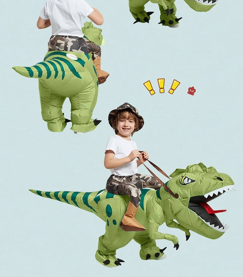 Animal Cartoon Riding T-Rex Inflatable Costume Nursery Kids Dinosaur Role Playing Game Adult Kids Chasing Game Birthday Gift Aimak Store