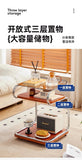 Medieval Style Sofa Side Table Bedside Cabinet Living Room Mobile Coffee Table with Wheels Small Cart Multi-layer Bed Head Shelf Aimak Store