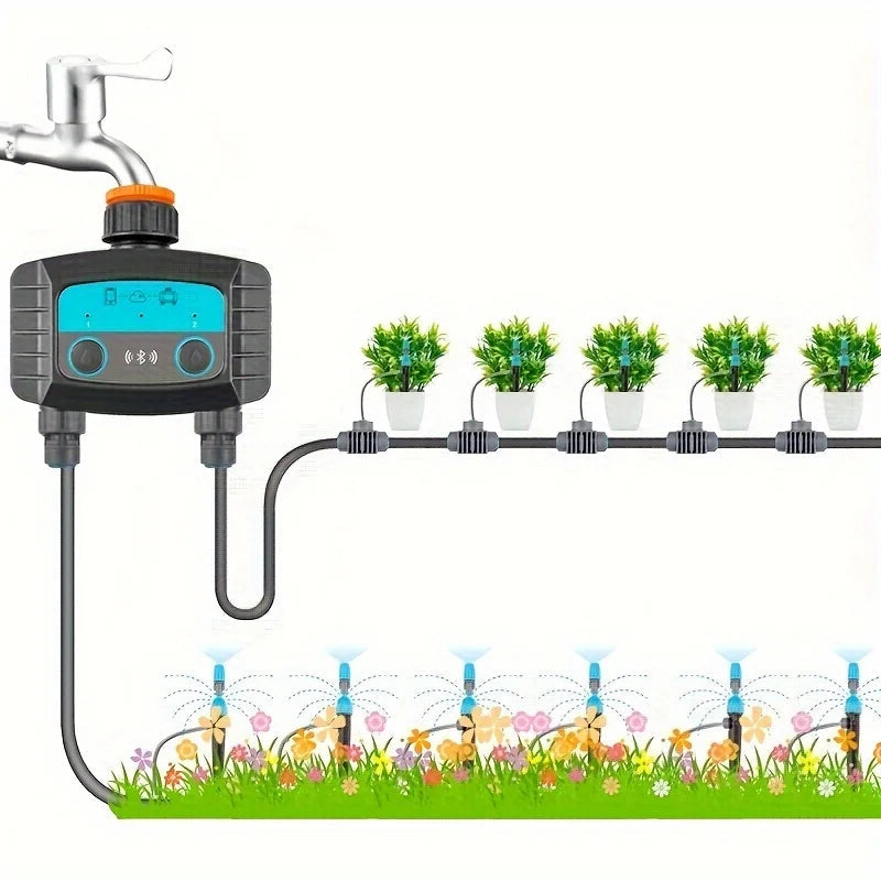 1PCS Tuya Smart Sprinkler Timer ,Dual Bluetooth Garden Hose Watering System, Outdoor Water Timer for Garden Hoses,Programmable Aimak Store