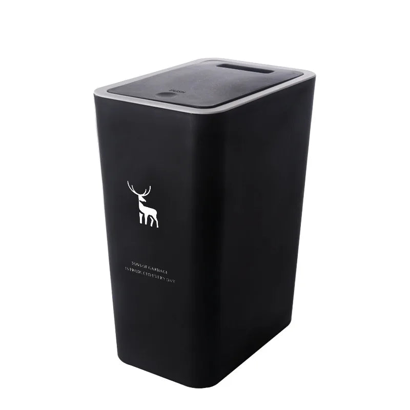 15L Nordic Style Toilet Trash Can Household with Lid Kitchen Classification Presstype Wastebasket Bathroom Rectangular Trash Can Aimak Store