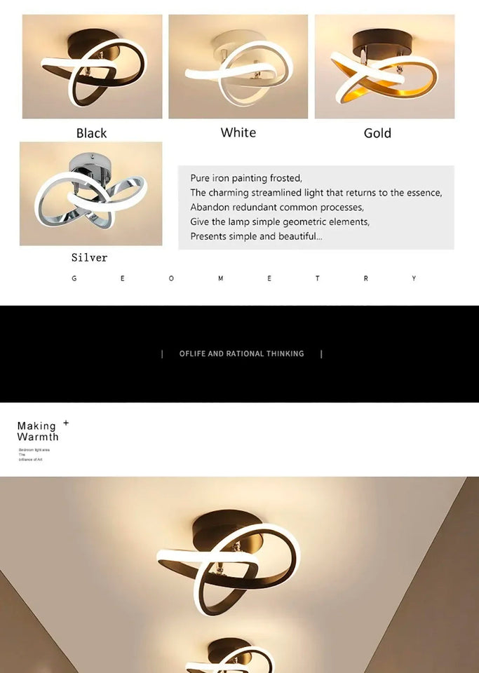 Nordic Minimalist LED Strip Corridor Ceiling Light Creative Living Room Balcony Bedroom Home Decoration Lighting Fixtures Aimak Store