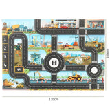 Children Playmat Activity Surface Waterproof Map Kids Animal Road Toy Baby Dinosaur Road Portable Carpet Farm Road Non-Toxic Mat Aimak Store