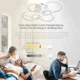 Modern LED Chandelier Home Lighting Ring Ceiling Mount Chandelier Living Room Bedroom Lighting lustre Ceiling pendant lamp Aimak Store