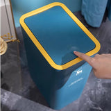 15L Nordic Style Toilet Trash Can Household with Lid Kitchen Classification Presstype Wastebasket Bathroom Rectangular Trash Can Aimak Store
