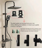 Piano Keys Shower System Set Bathroom Shower Set Gray Black Bathtub Hot and Cold Shower Faucet LED Digital Copper Tap Shower Set Aimak Store