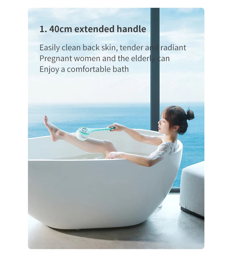 Multifunction Detachable Electric Bath Brush 5in1 Facial Cleansing Skin Grinding Back Rubbing Long Handle Massage Shower Brush Aimak Store