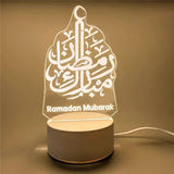 3D Moon Castle Acrylic LED Night Light Eid Mubarak Festival Ornaments Islamic Muslim Party Supplies 2025 Ramadan Home Decoration Aimak Store