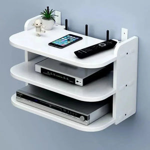 2/3 Layer 30cm Wifi Hanging Shelf Router Power Strip Multi Outlet TV Set Top Box Cable Hidden Floating Rack Storage Organizer Aimak Store