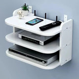 2/3 Layer 30cm Wifi Hanging Shelf Router Power Strip Multi Outlet TV Set Top Box Cable Hidden Floating Rack Storage Organizer Aimak Store