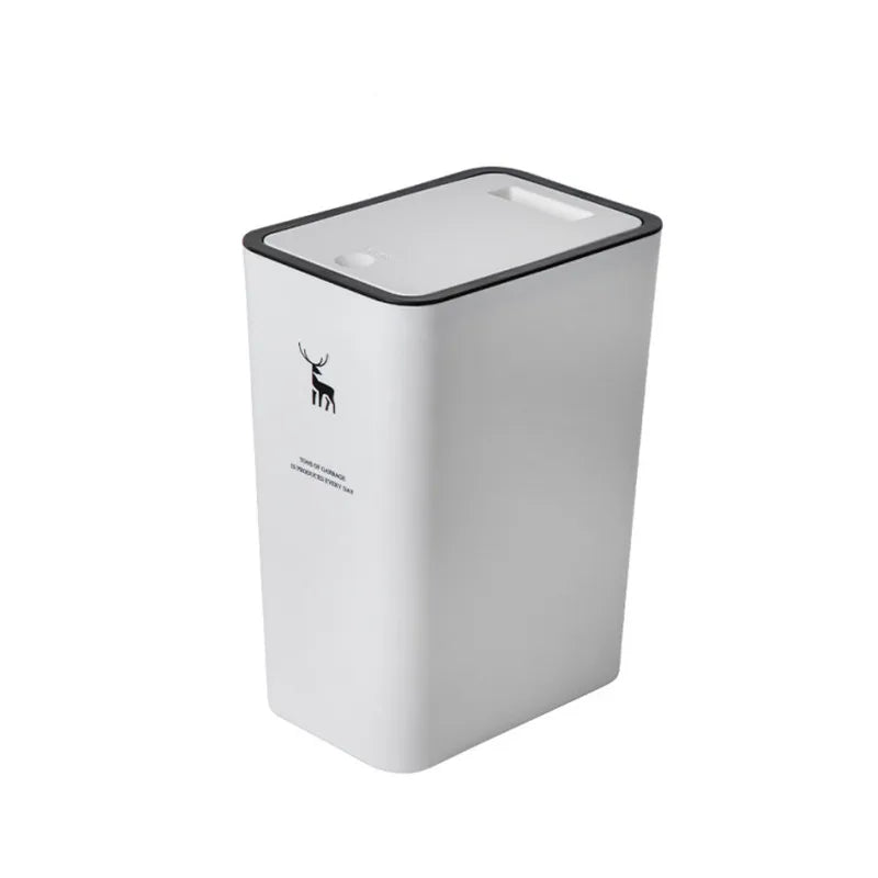 15L Nordic Style Toilet Trash Can Household with Lid Kitchen Classification Presstype Wastebasket Bathroom Rectangular Trash Can Aimak Store