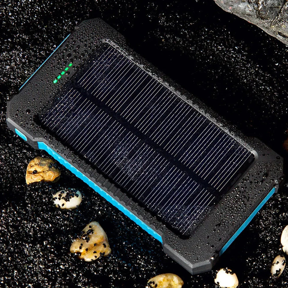 20000mah Portable Solar Power Bank Waterproof External Battery Backup Powerbank 20000 mah Phone Battery Charger LED Pover Ban Aimak Store