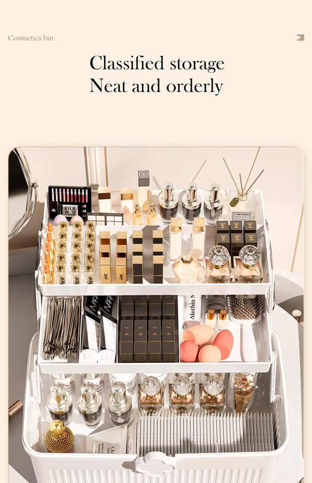 Art Craft Organizer Storage Box with 3 Layers Plastic Tool Box with Handle for Sewing Cosmetic Storage Box Portable Medicine Box Aimak Store