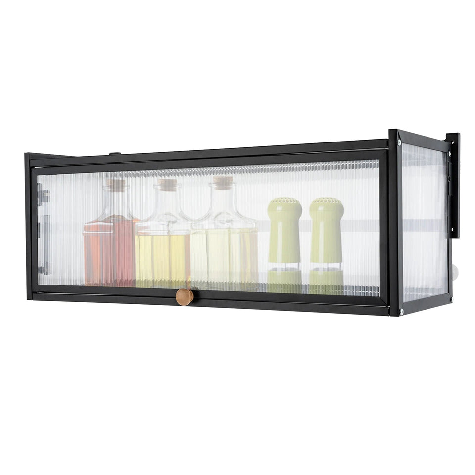 Wall Mount Cabinet 33.5*11in Balcony Kitchen Wall Cabinet with Flip-Up Door Living Room Bedroom Storage Cabinet Wall Cabinet Aimak Store