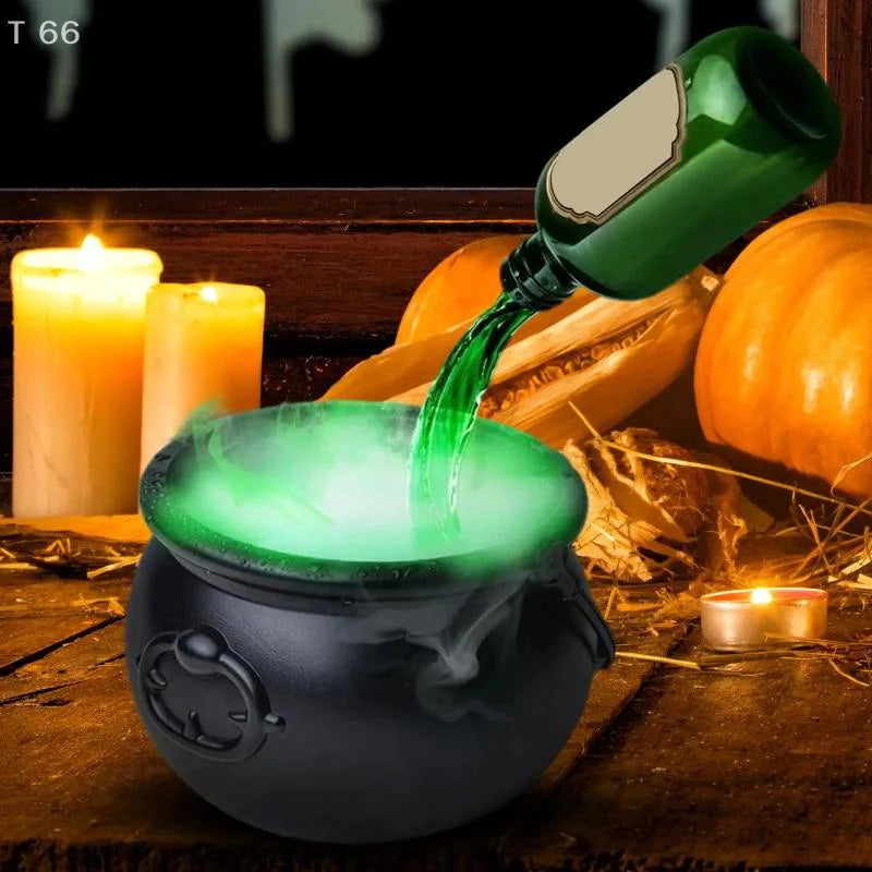 Party Horror Props Witch's Cauldron With Magical Bottles & Fog Maker, Floating Potion DIY, Halloween Decorations Indoor Aimak Store