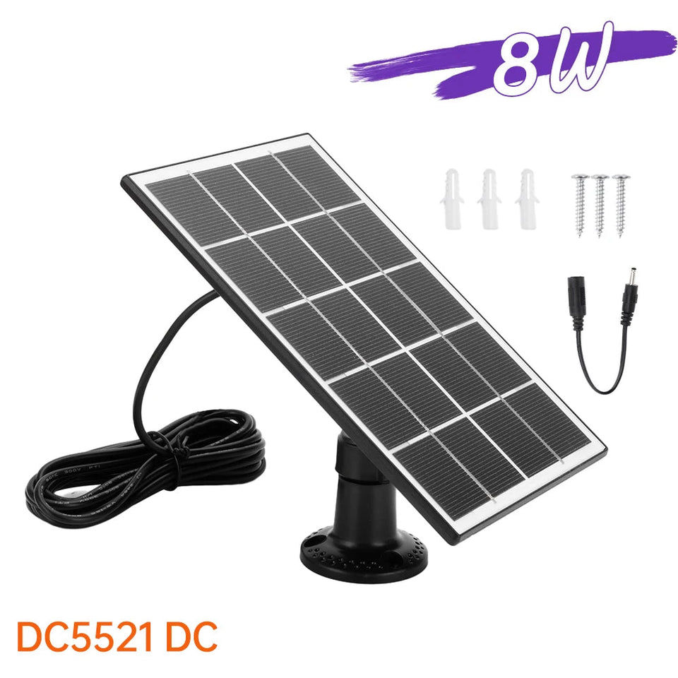 8W 5V Solar Panel Charger Type-c/DC5521 Solar Panel Kit IPX6 Waterproof Outdoor Solar Charger for Security Camera/Home Light Aimak Store