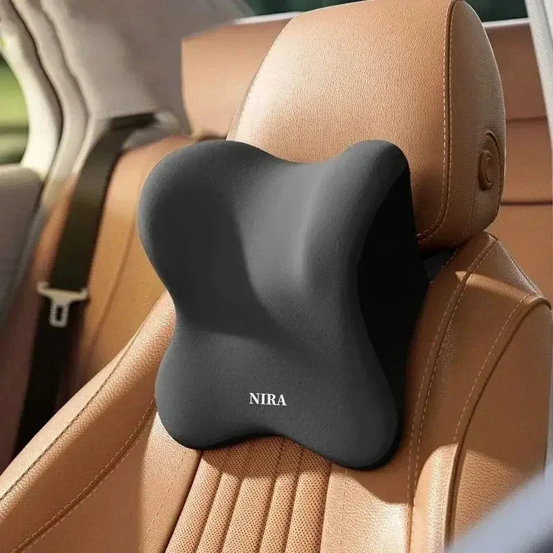 Car Neck Pillows Both Side Pu Leather 1pcs Pack Headrest For Head Pain Relief Filled Fiber Universal Car Pillow Aimak Store
